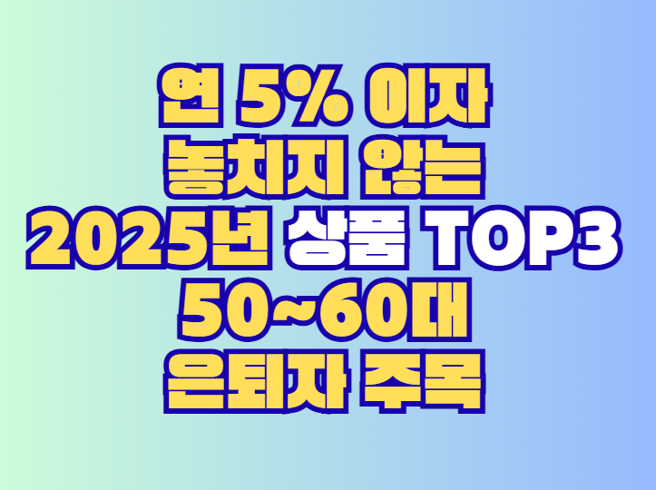 2025년 상품 TOP3