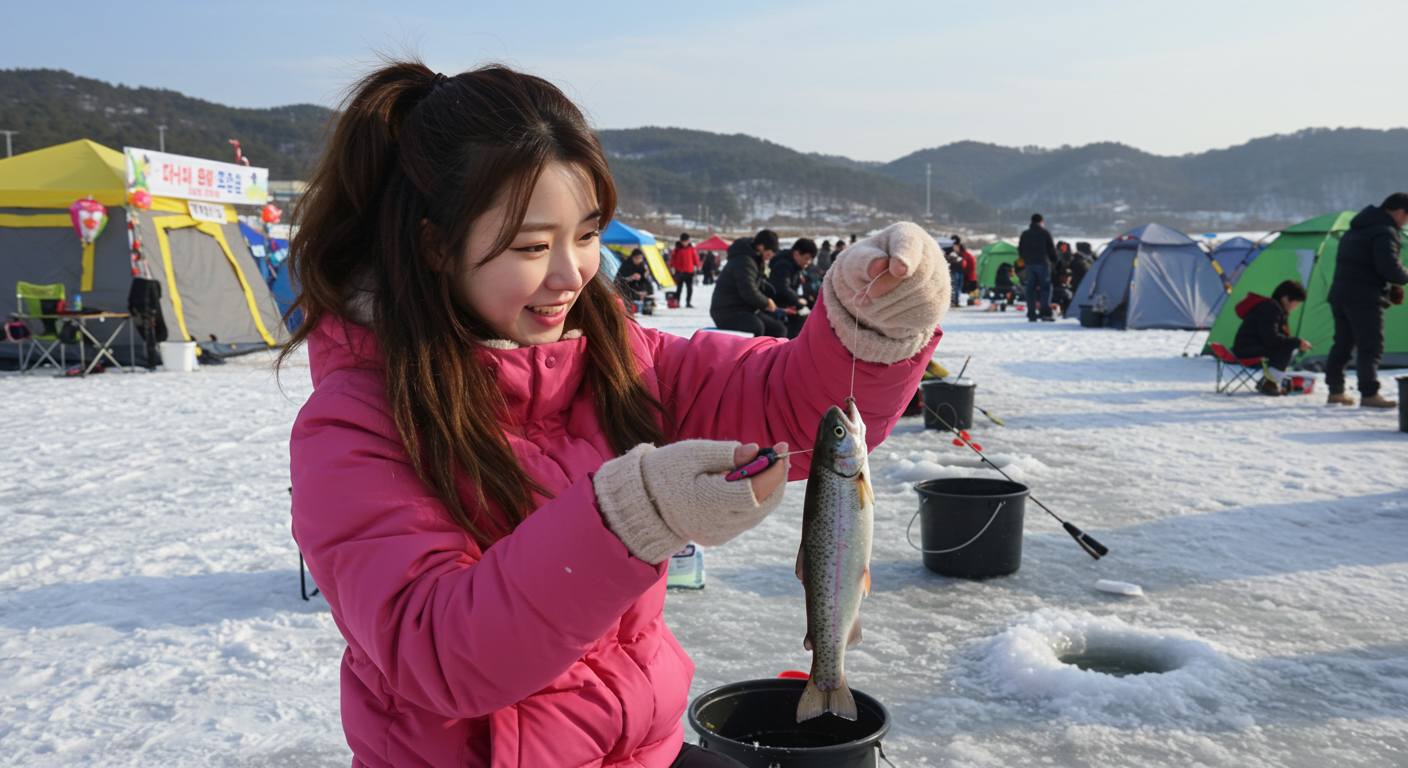 송어를 잡는 사람