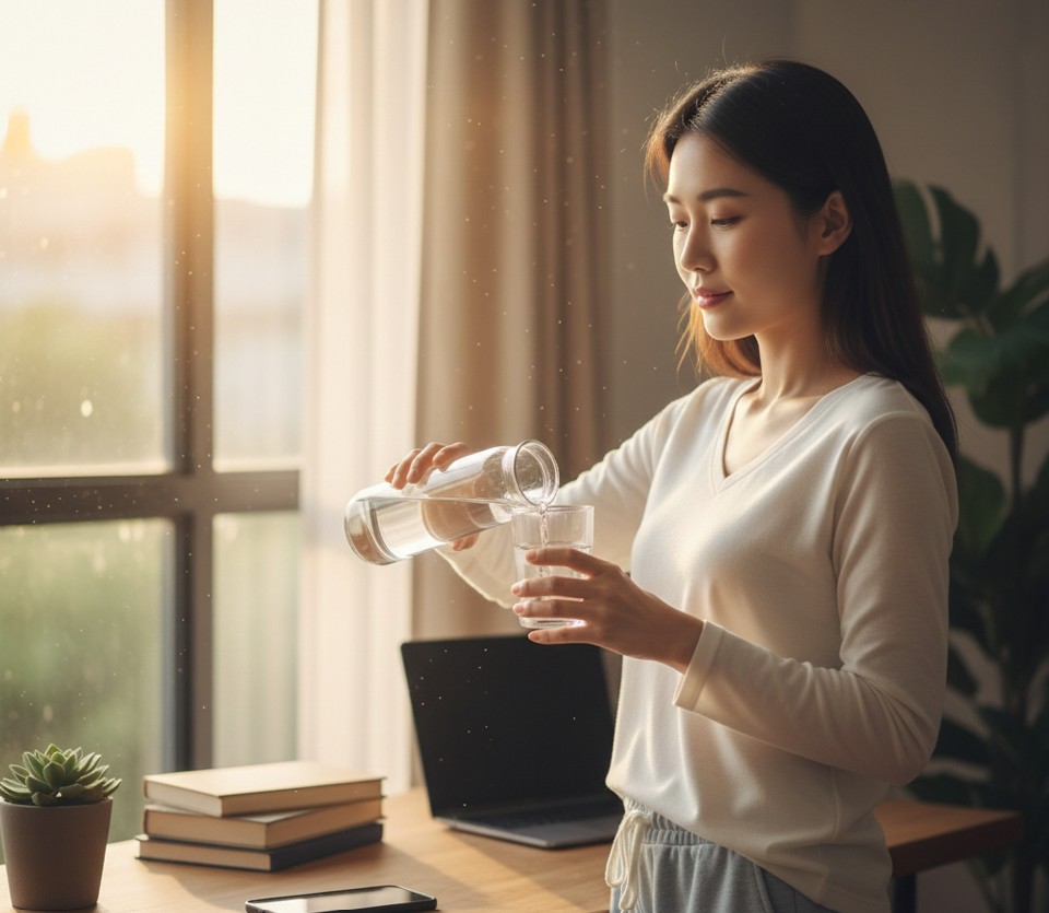 물 마시는 사람 사진