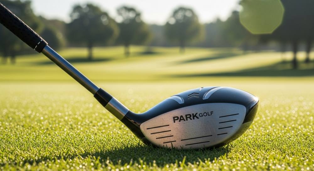 필드에 골프채와 골드공 올라와있는 사진