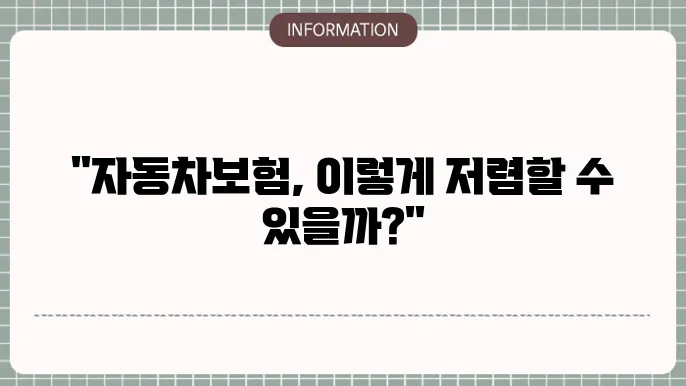 메리츠 다이렉트 자동차보험