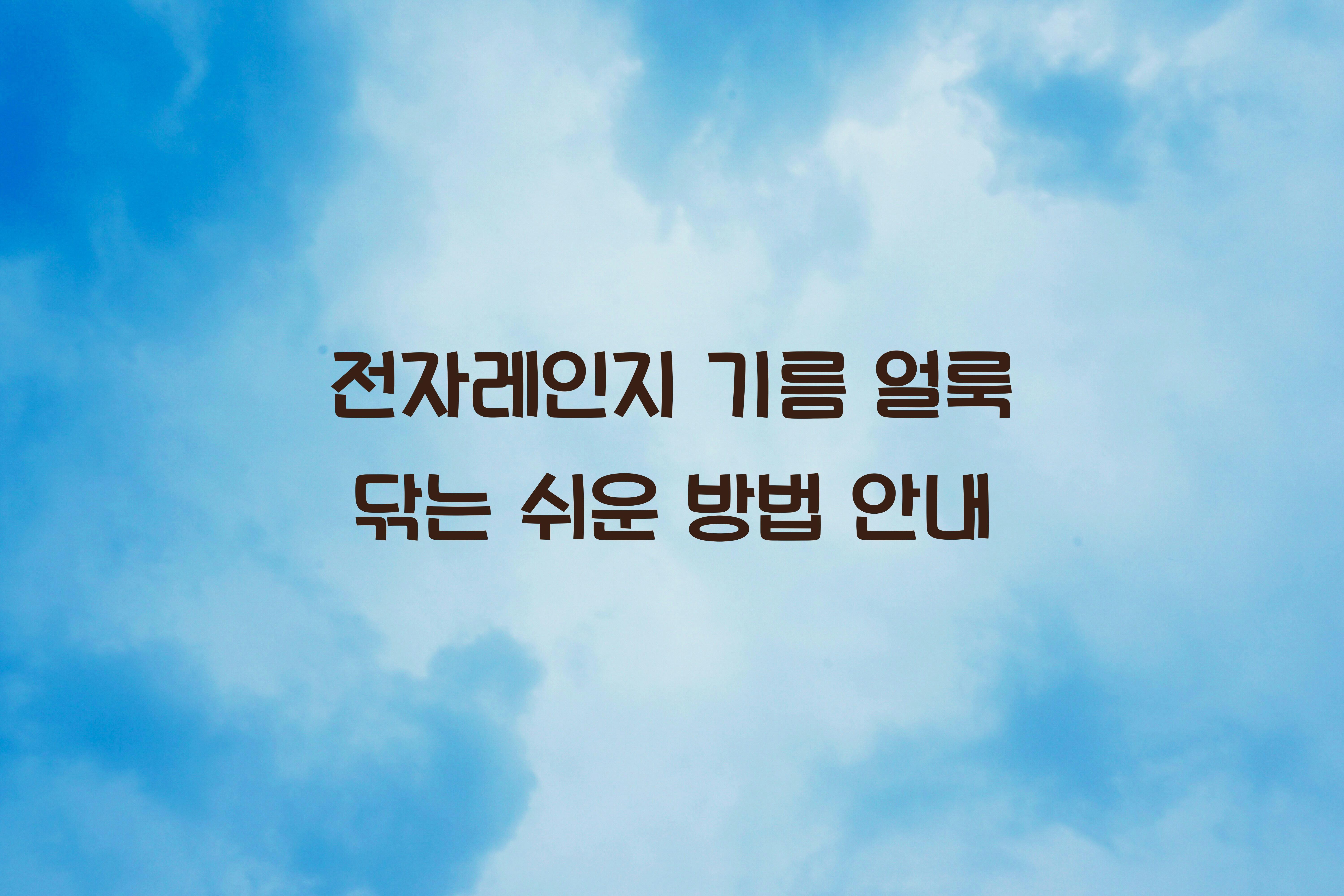 전자레인지 기름 얼룩 닦는 쉬운 방법