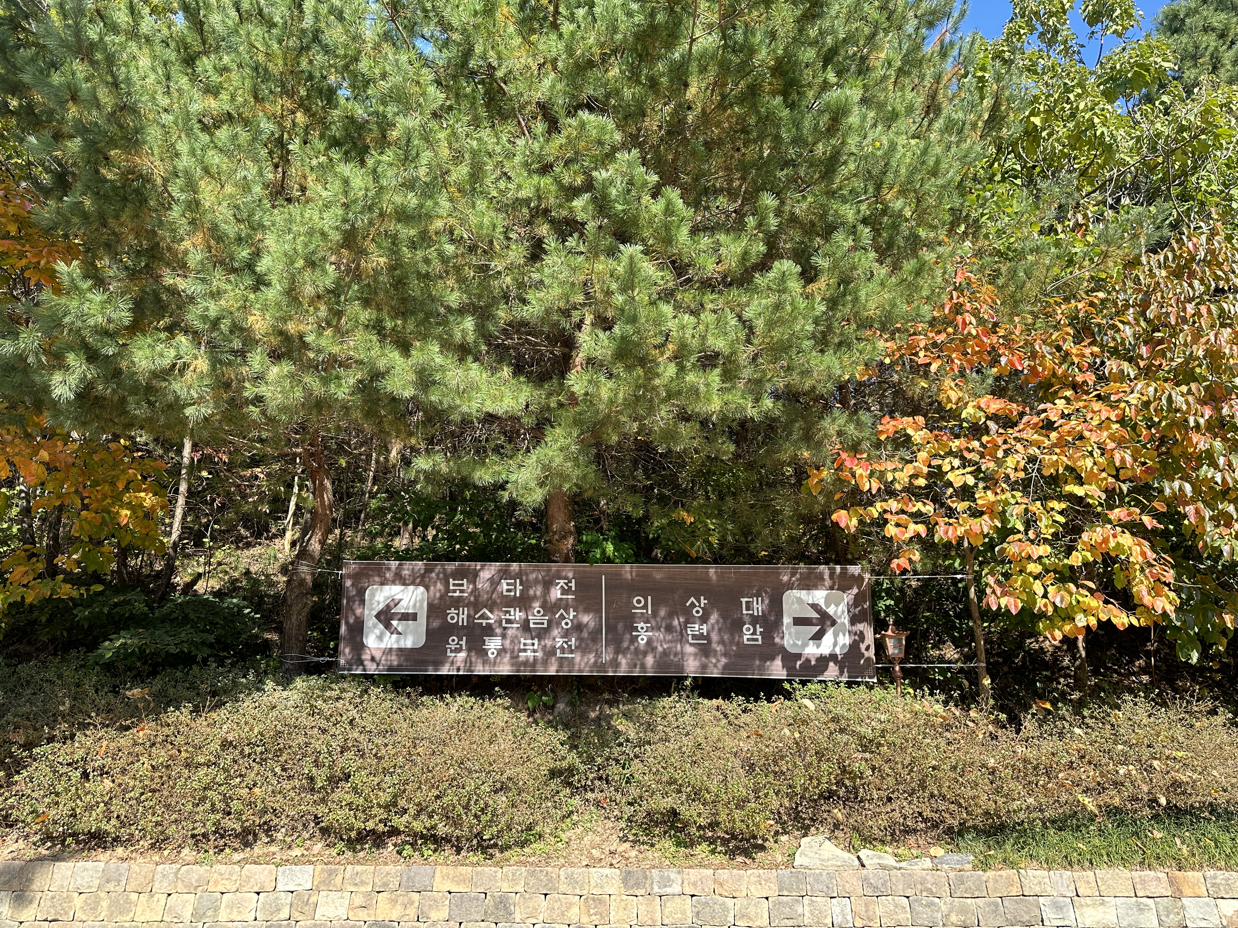 의상대와 해수관음상 갈림길