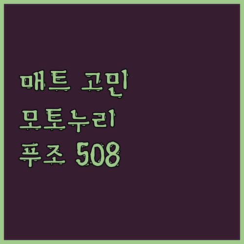 운전석 매트, 이제 고민 끝! 모토누