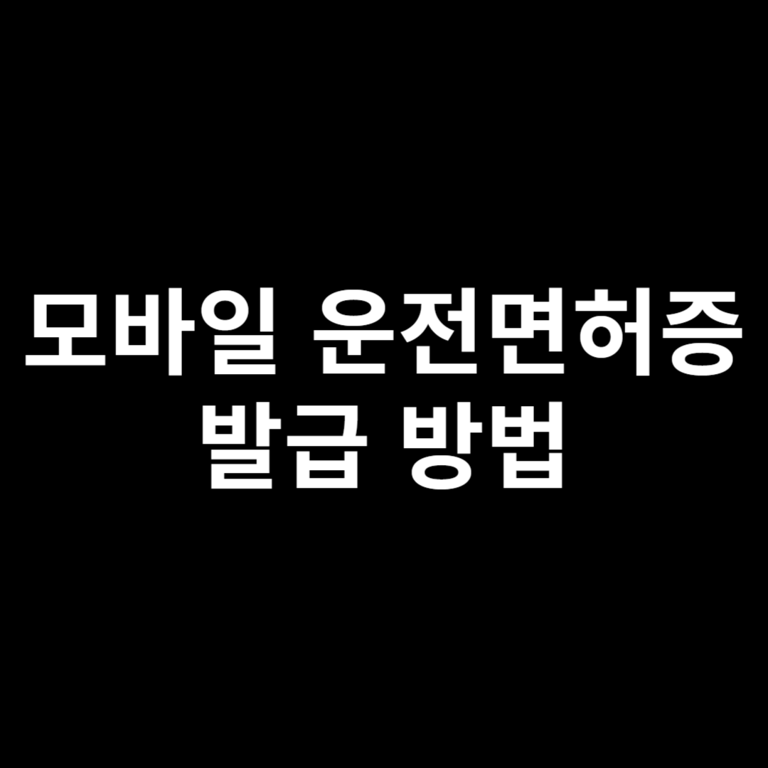 모바일 운전면허증 발급 방법