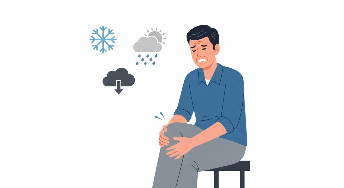 날씨 변화로 무릎 통증↑ (활액막염, 류머티즘, 슬개건염)