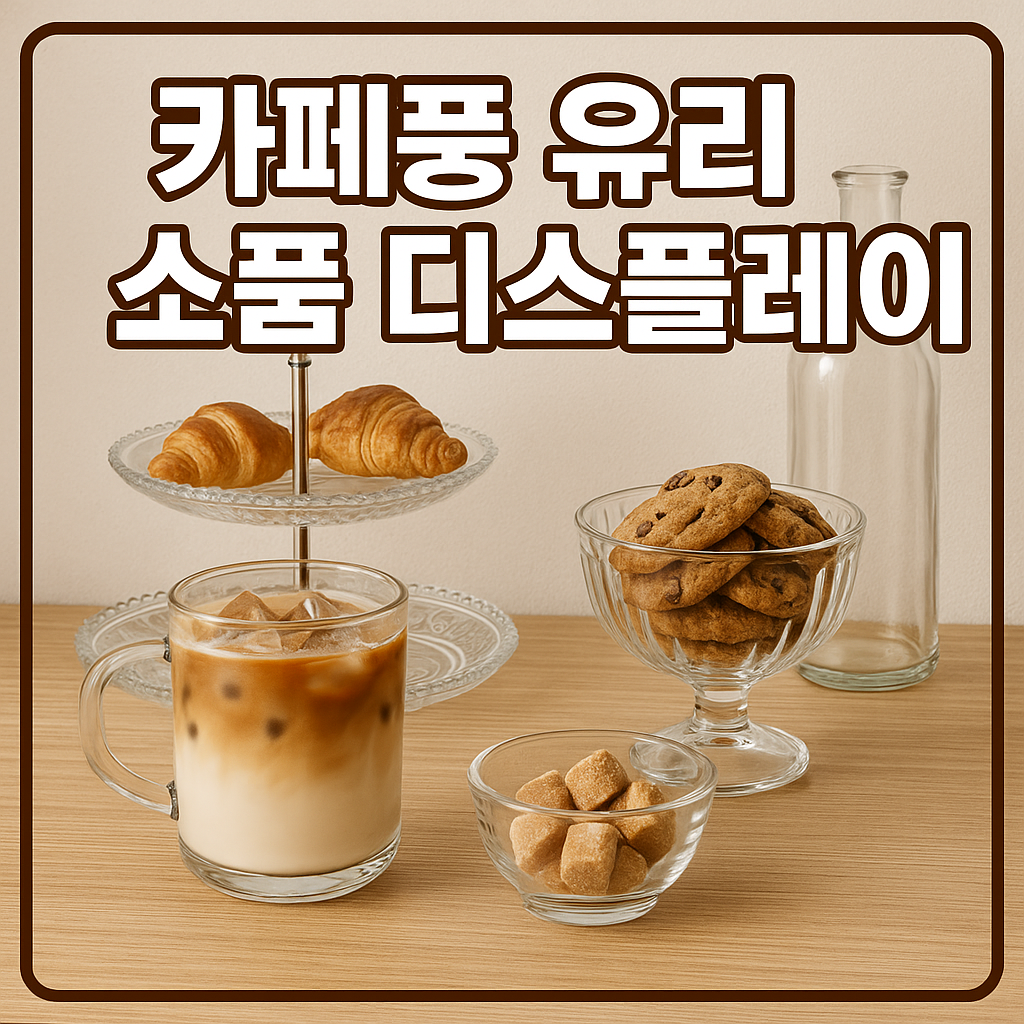 카페풍 유리 소품 디스플레이