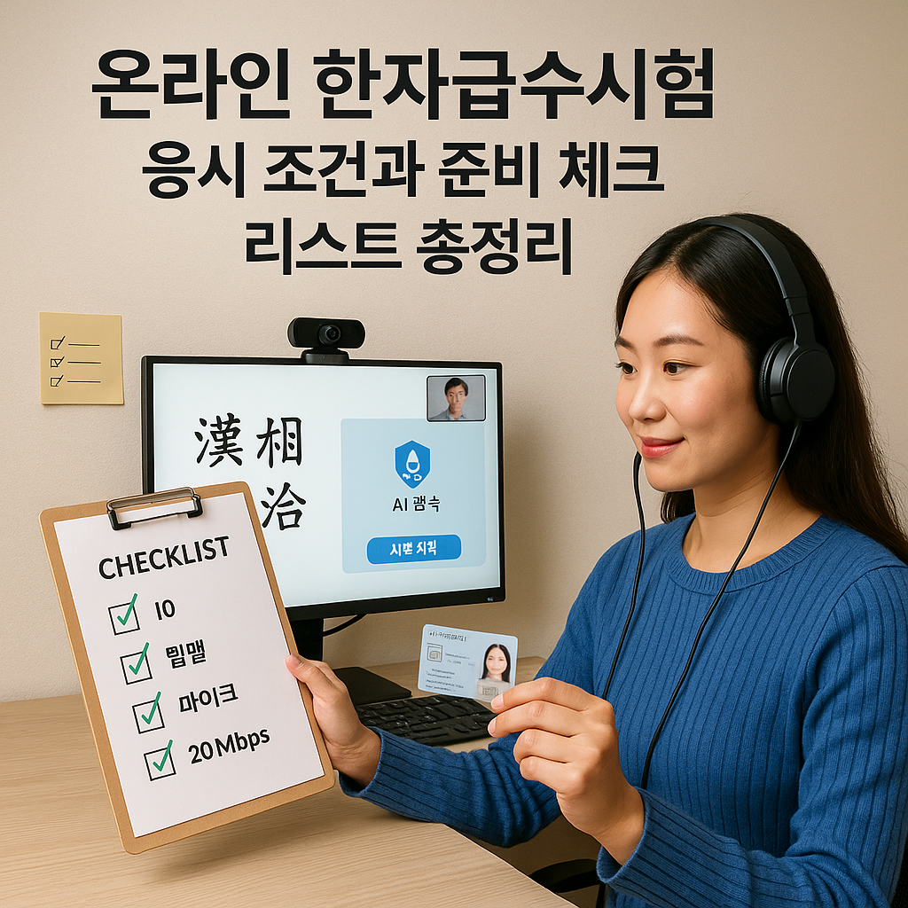 온라인 한자급수시험 응시 조건과 준비 체크리스트 총정리