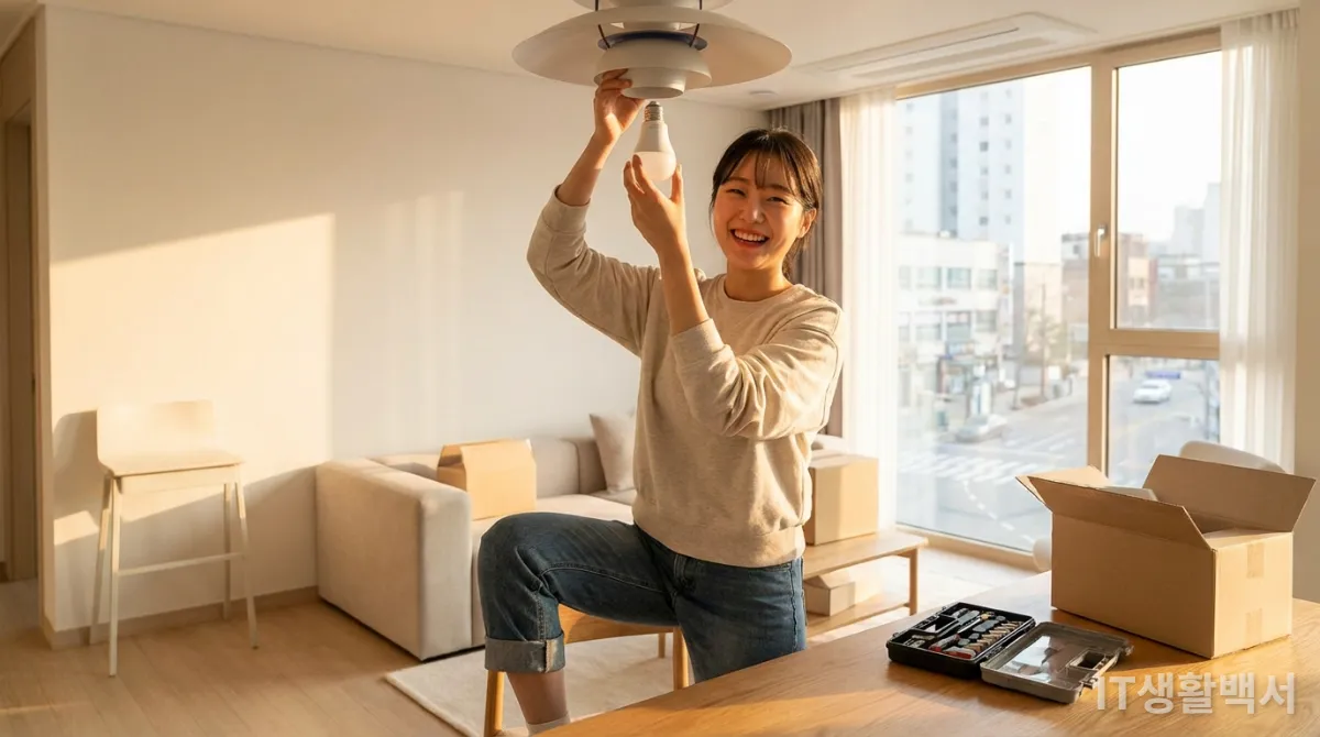 직접 스마트 조명을 설치하는 한국인