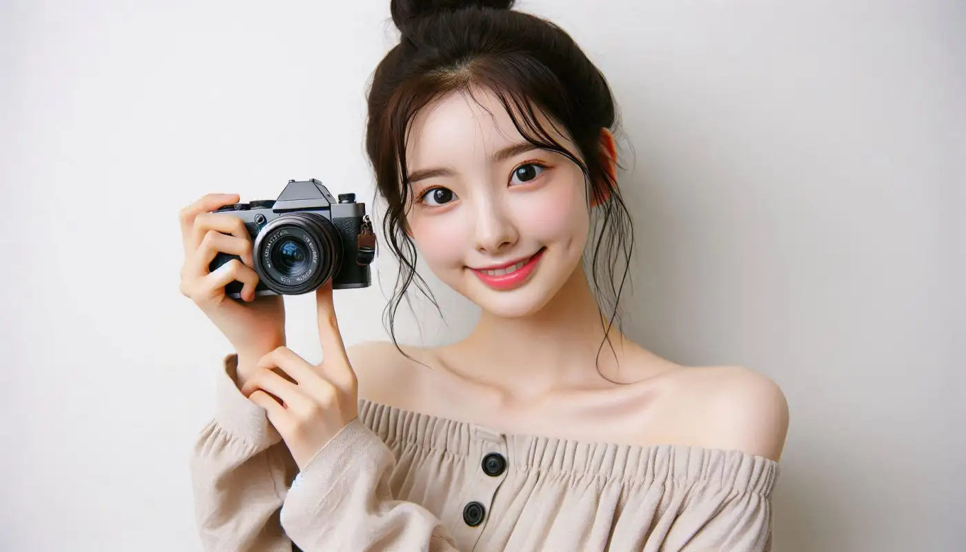 인물사진-잘-찍는-방법을-알아보는-여성의-모습