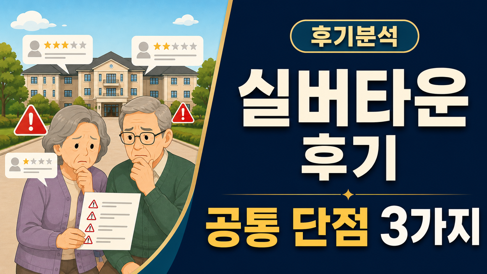 실버타운 후기 모아보니, 다들 여기서 힘들어하더라
