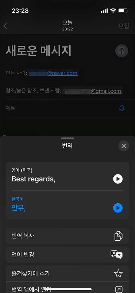 라이브 텍스트(Live Text)-번역