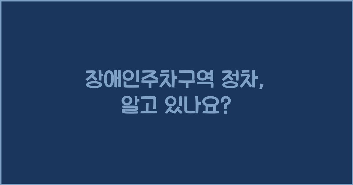 장애인주차구역 정차