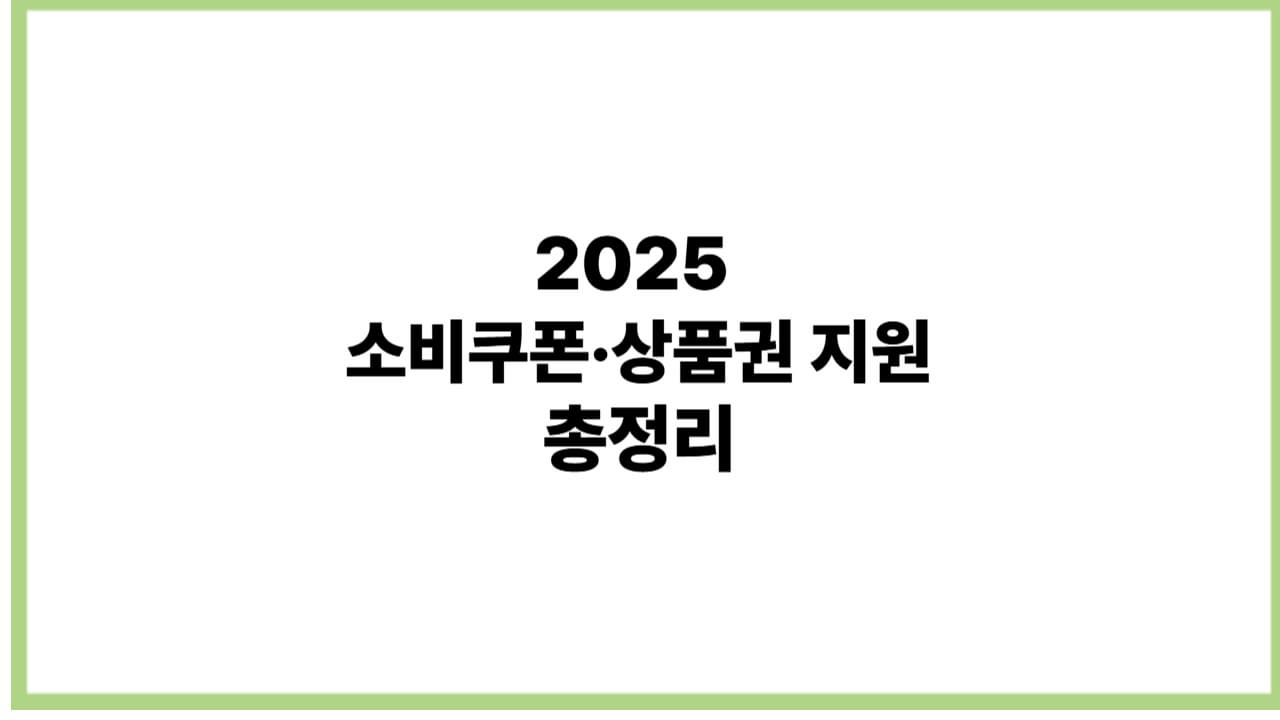 2025 추가경정예산안 핵심 지원 혜택! 소비쿠폰 · 지역사랑상품권 총정리