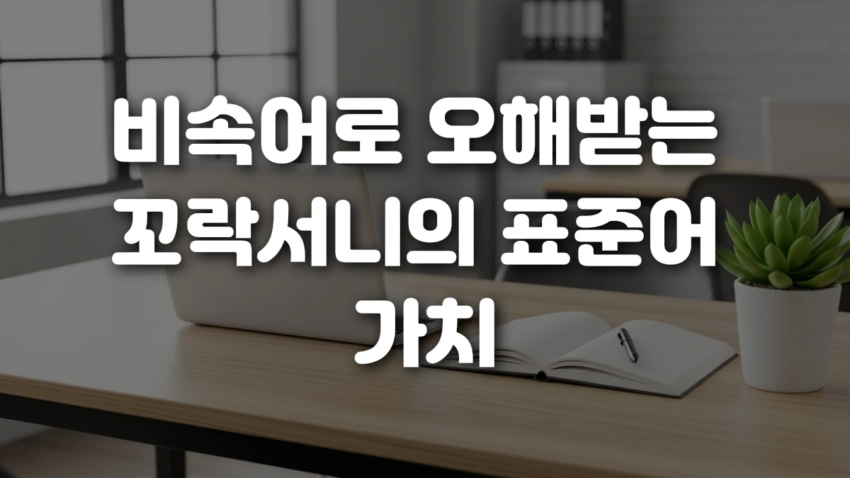 비속어로 오해받는 꼬락서니의 표준어 가치