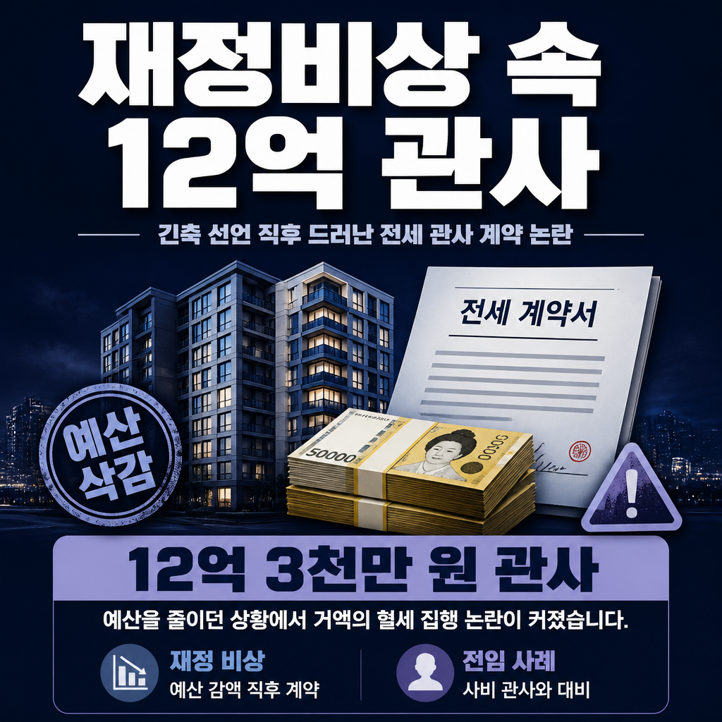 재정비상 속 12억 관사