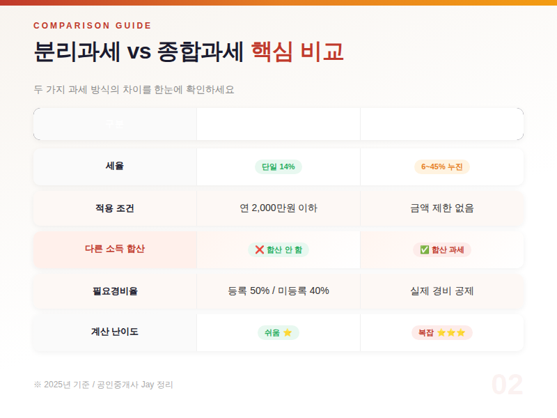 분리과세 vs 종합과세 체크리스트