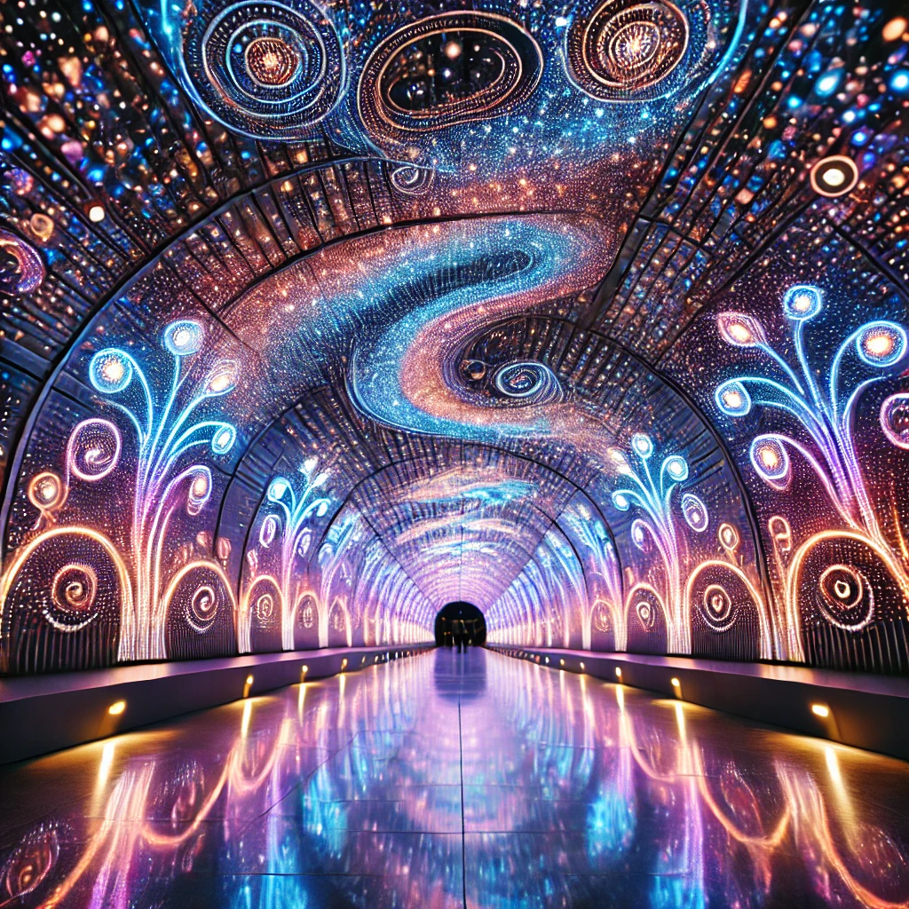 단양의 수양개빛터널 안의 사진