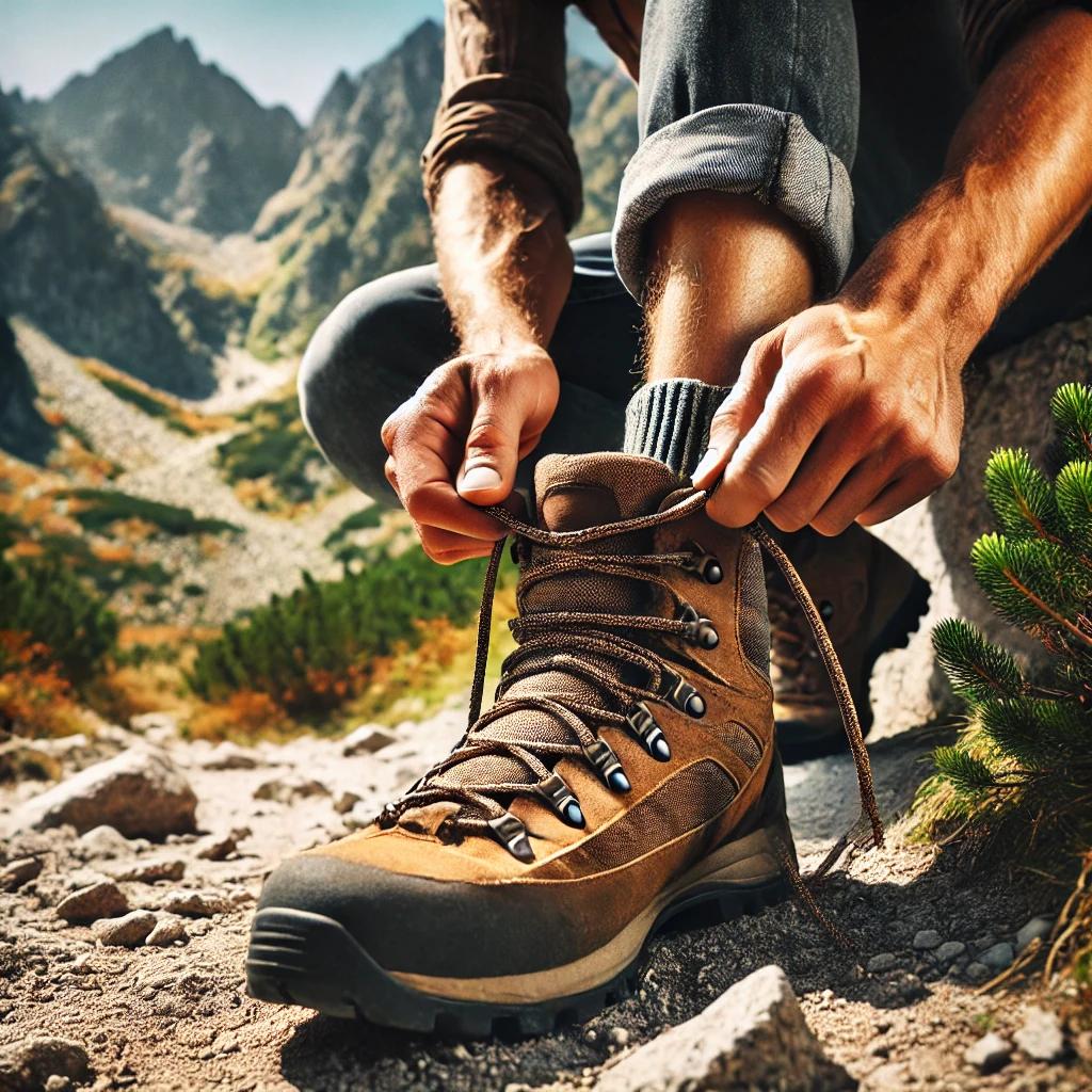 등산화 끈 조절