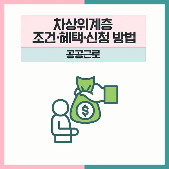 차상위계층 조건 혜택 신청 공공근로