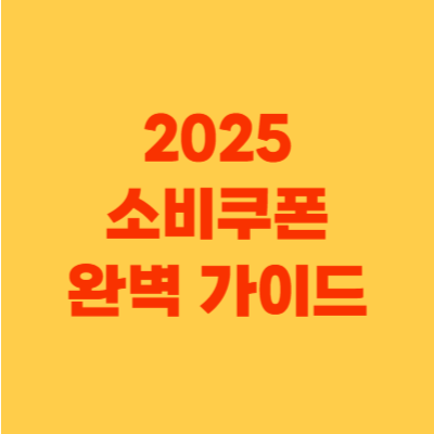 2025 소비쿠폰 완벽 가이드