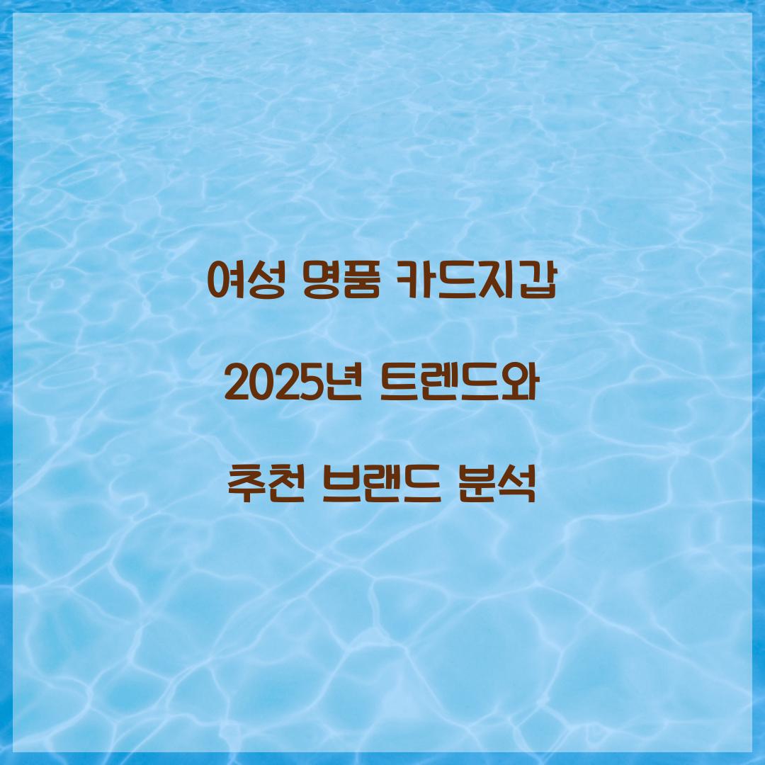 여성 명품 카드지갑