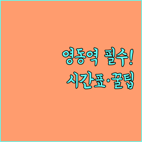 충북 영동역 무궁화호 ITX 시간표와..