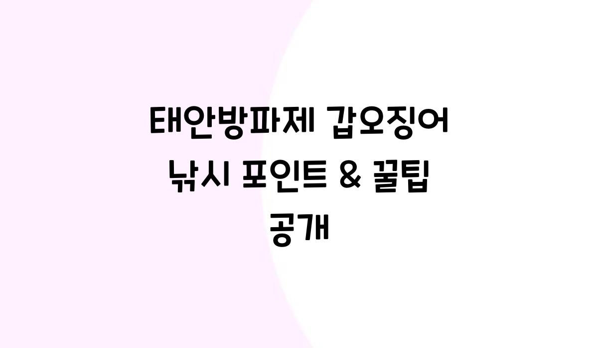 태안방파제 갑오징어