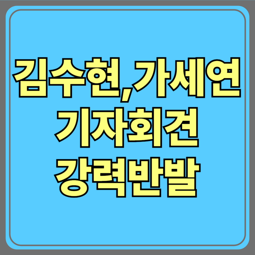 김수현, 가세연 기자회견 앞두고 강력 반발｜허위사실 유포 논란과 법적 대응 정리