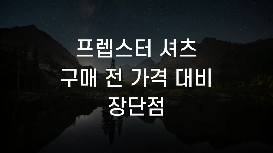 프렙스터 셔츠 구매 전 가격 대비 장단점