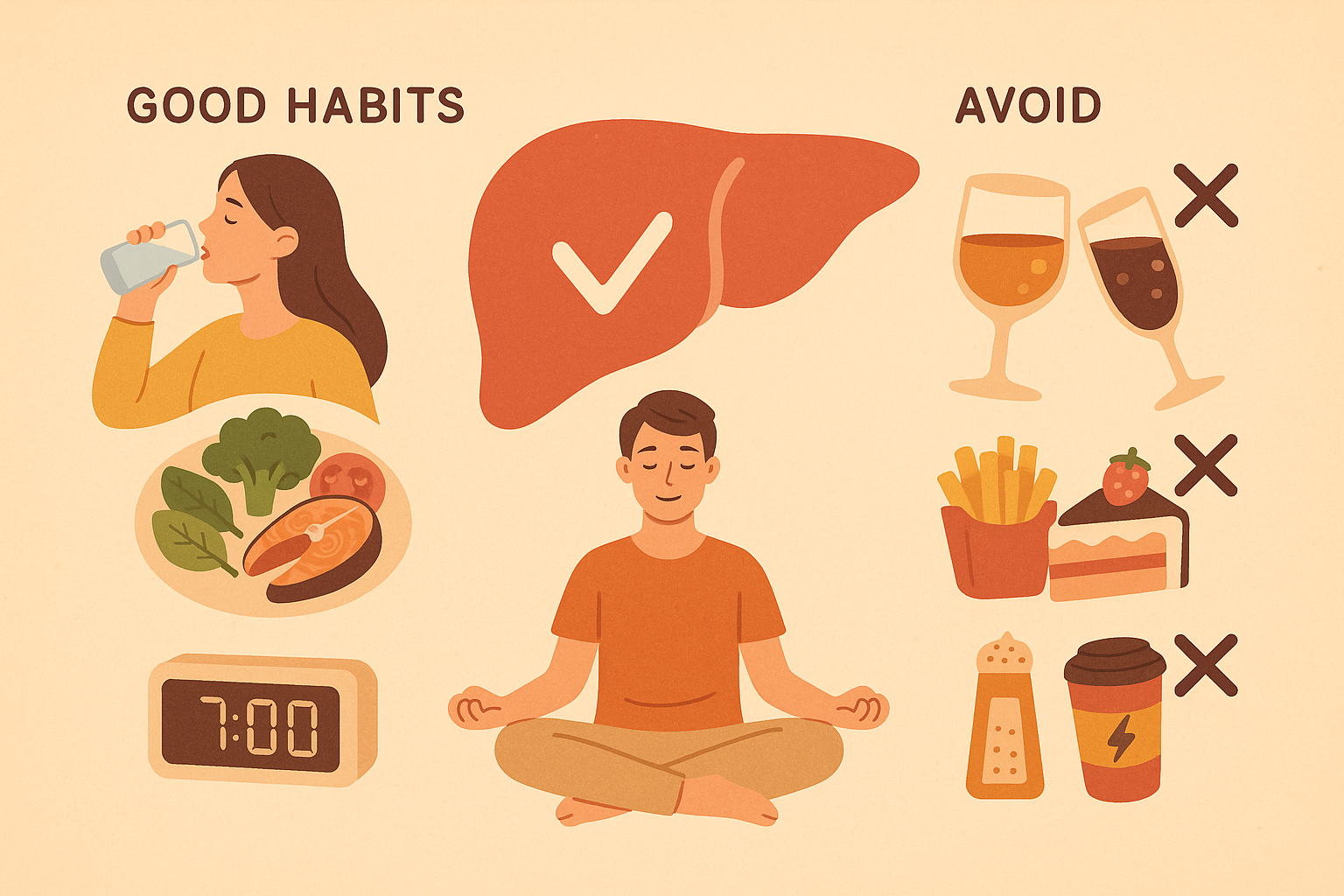 간 건강에 좋은 습관과 피해야 할 음식