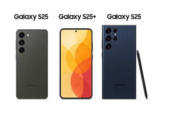 갤럭시 S25, S25 플러스, S25 울트라 세 모델의 디자인과 크기 차이 및 각 모델별 디지털 웰빙 기능 활용 예시
