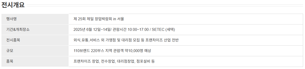 제일창업박람회 서울