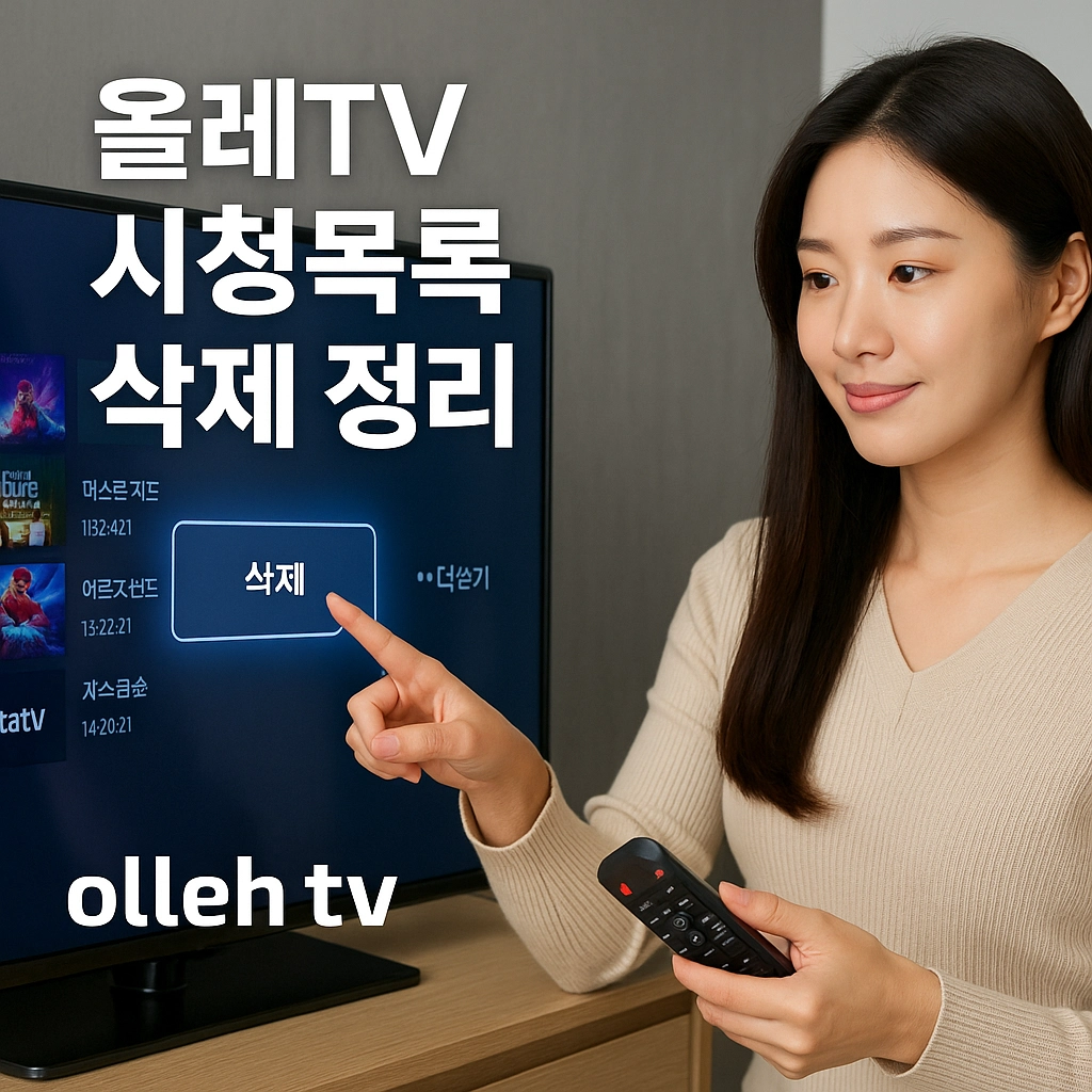 올레TV 시청목록 삭제 정리
