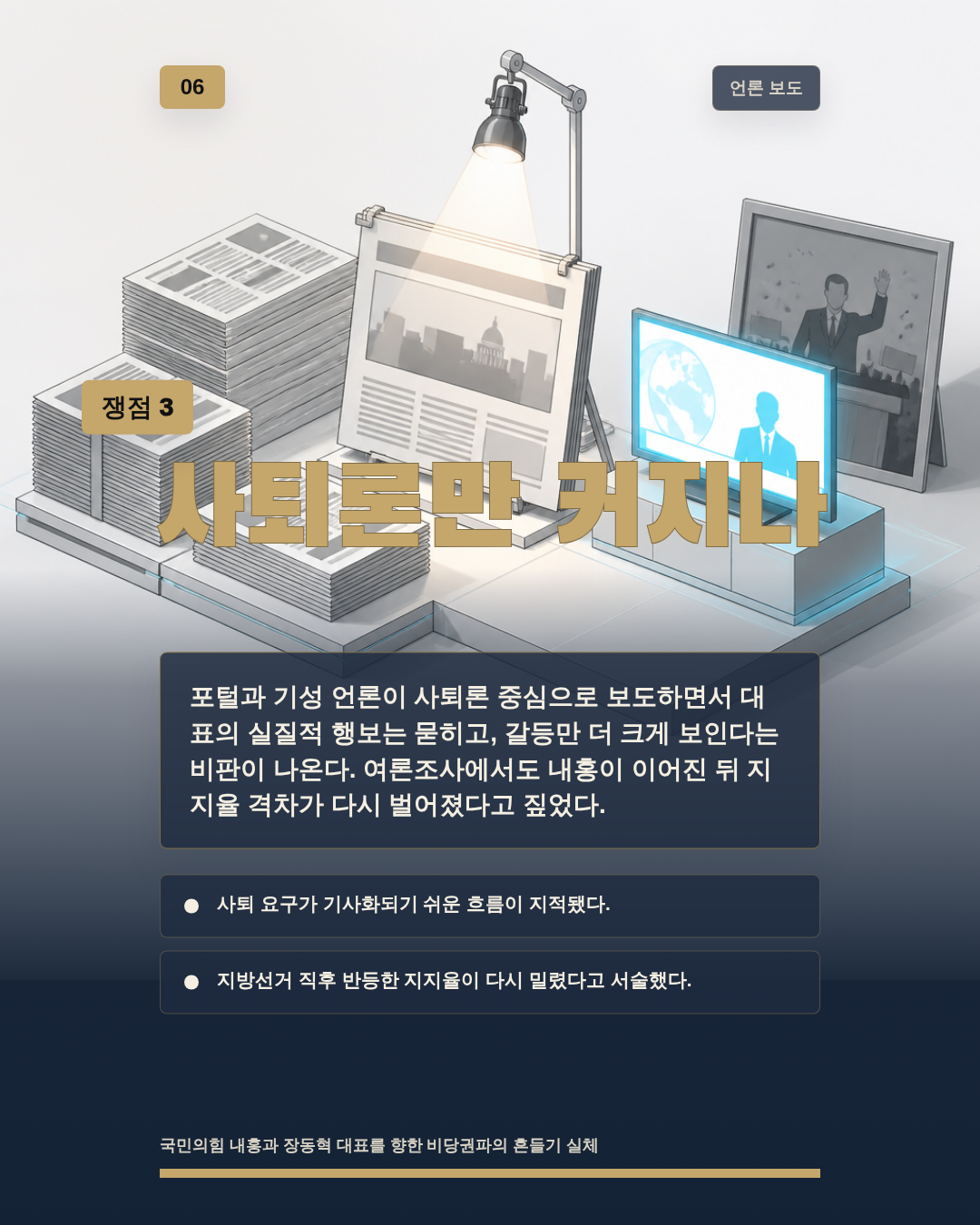 사퇴론만 커지나