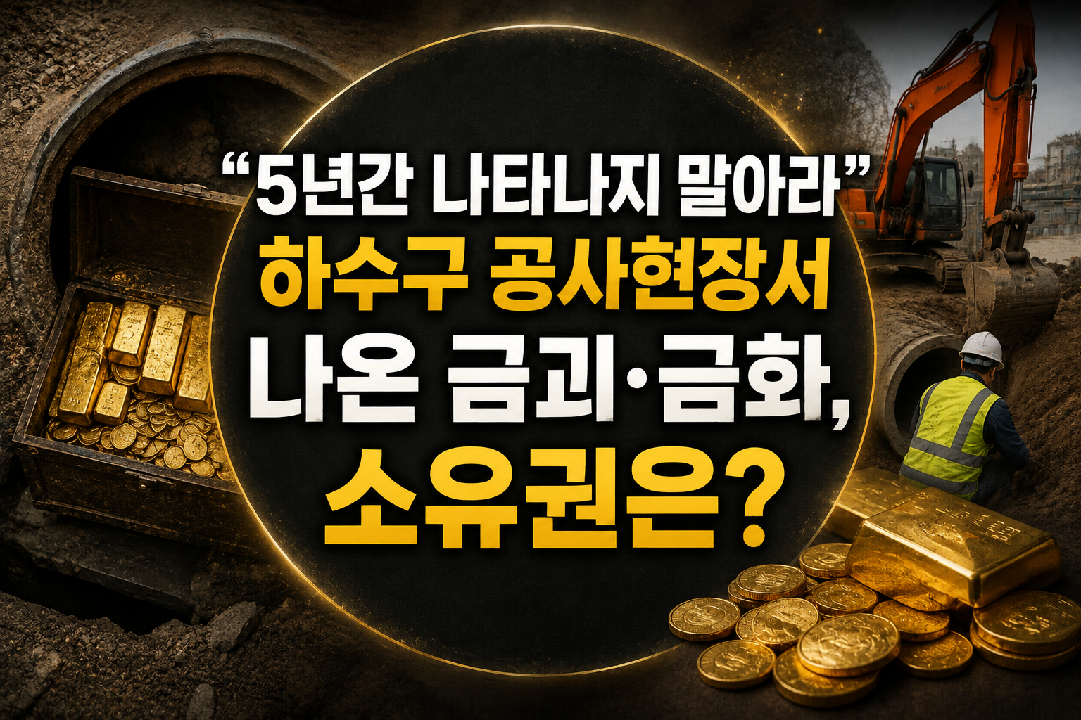 벨기에 하수구 공사현장에서 발견된 148억원 상당 금괴와 금화의 소유권을 설명하는 이미지