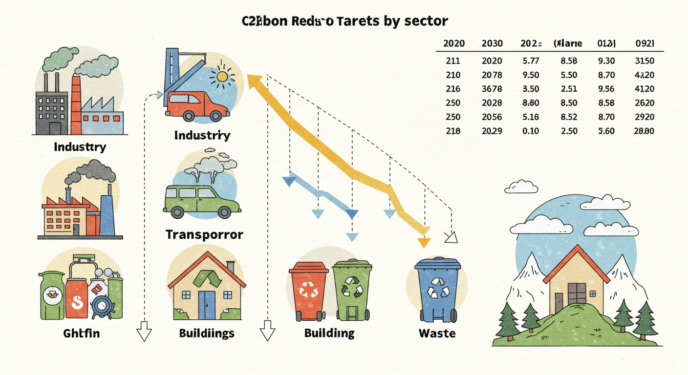 부문별 2030년 탄소 감축 목표 표