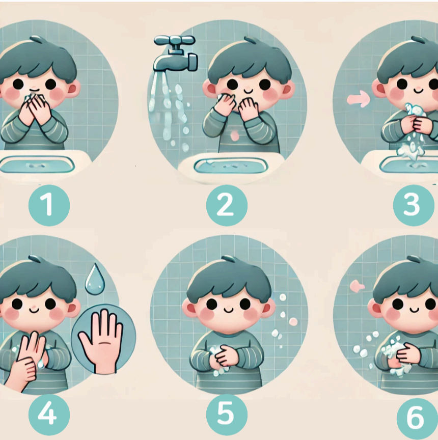 🖐 올바른 손 씻기 6단계 (30초 이상)