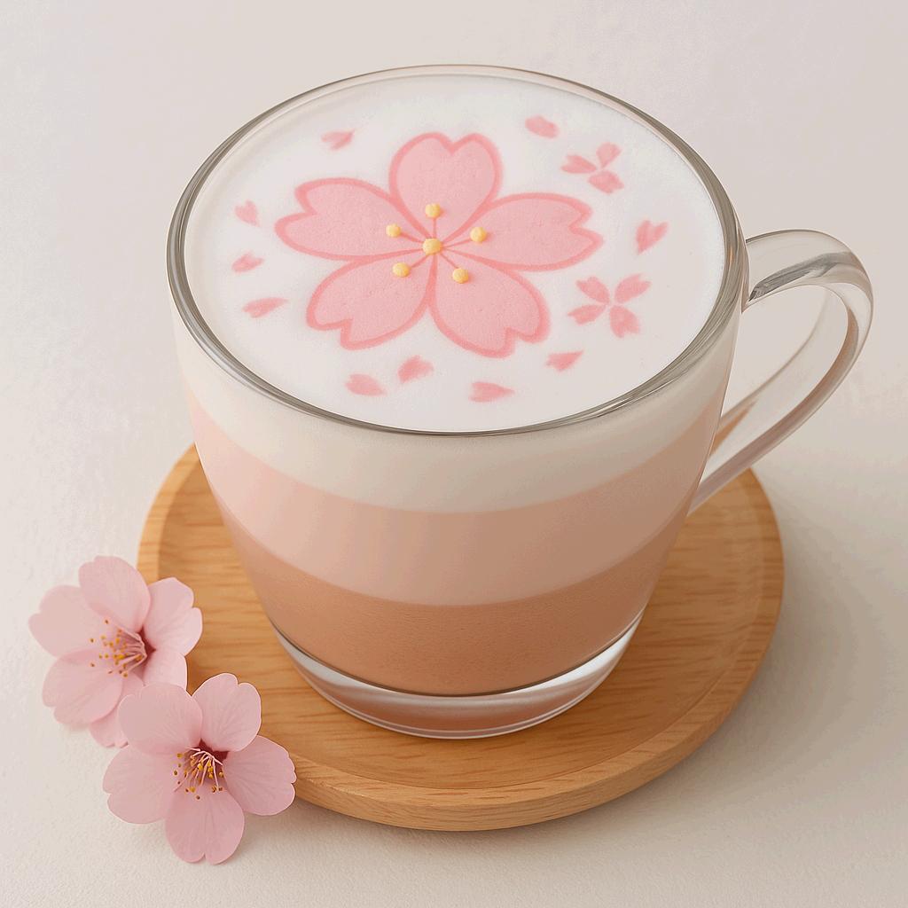 봄 감성 가득한 벚꽃라떼, 홈카페에서 쉽게 만들기!