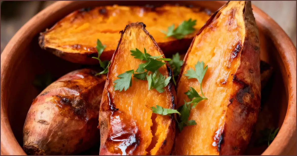 푸짐하게 담아낸 윤기나는 군고구마