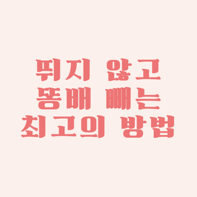 뛰지 않고 똥배 빼는 최고의 방법