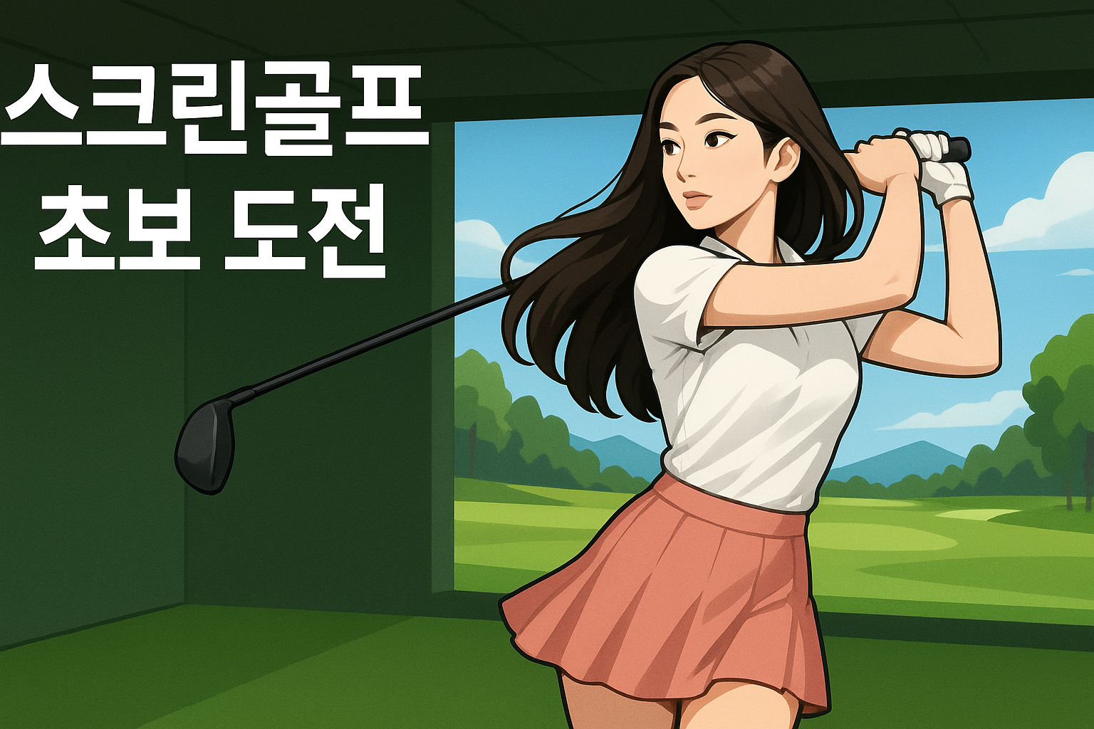 스크린골프 초보 도전 그림