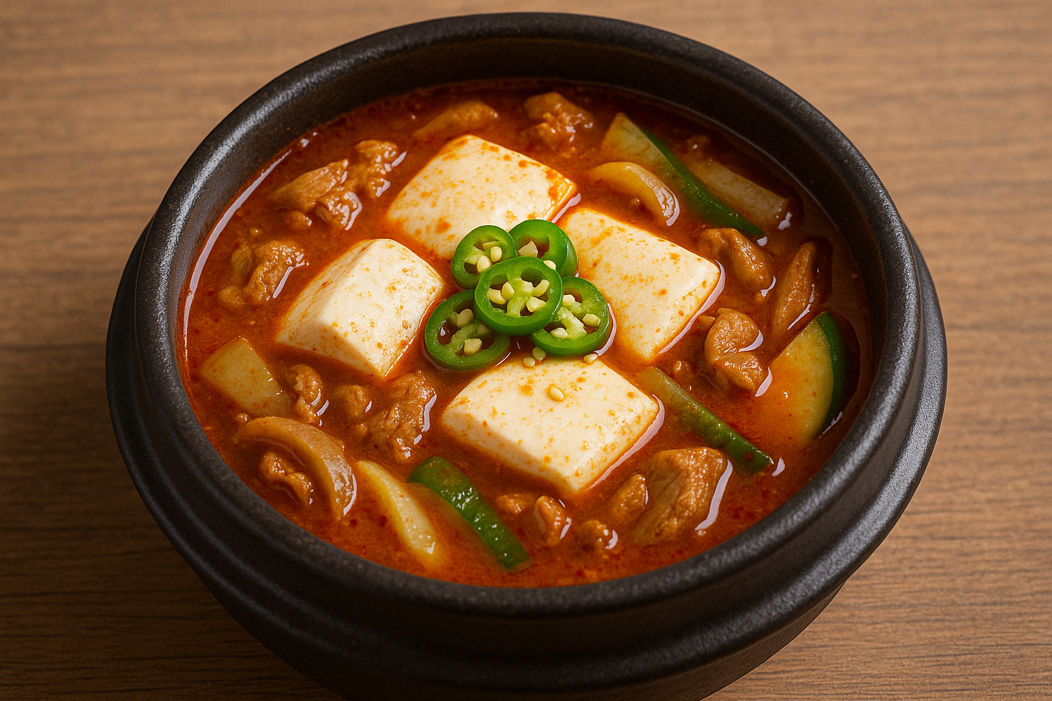 고추기름 비법을 사용한 순두부찌개