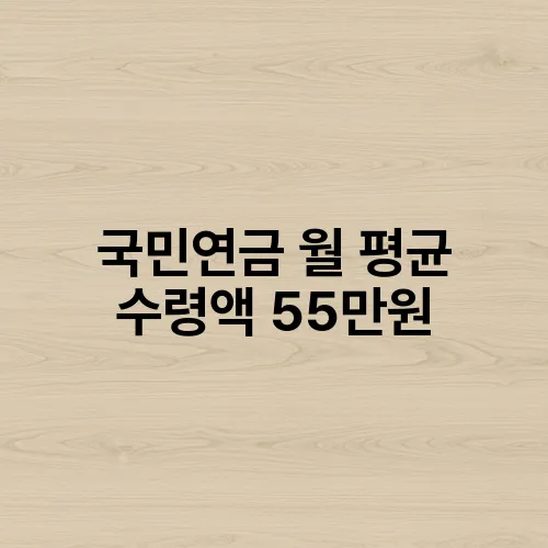국민연금 월 평균 수령액 55만원