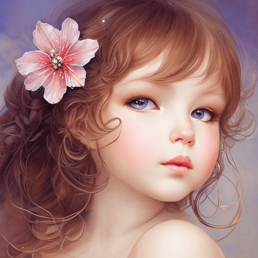 Playground AI로 생성한 그림(1) - 꽃장식을 한 소녀와 나비