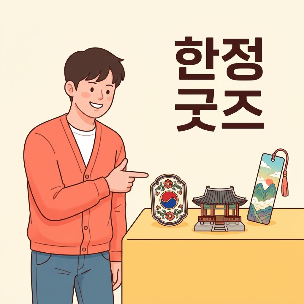 한정판 문화재 배지와 전통 기념품 세트