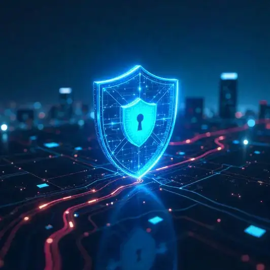 SKT 유심 무상 교체 이후 적용되는 FDS 보안 시스템을 상징하는 이미지. 유심 무료 교체로 강화되는 통신 보안 서비스와 개인정보 보호 기술 강조