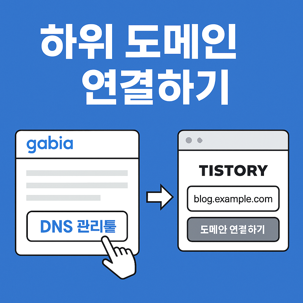 가비아 하위도메인 연결하는 법