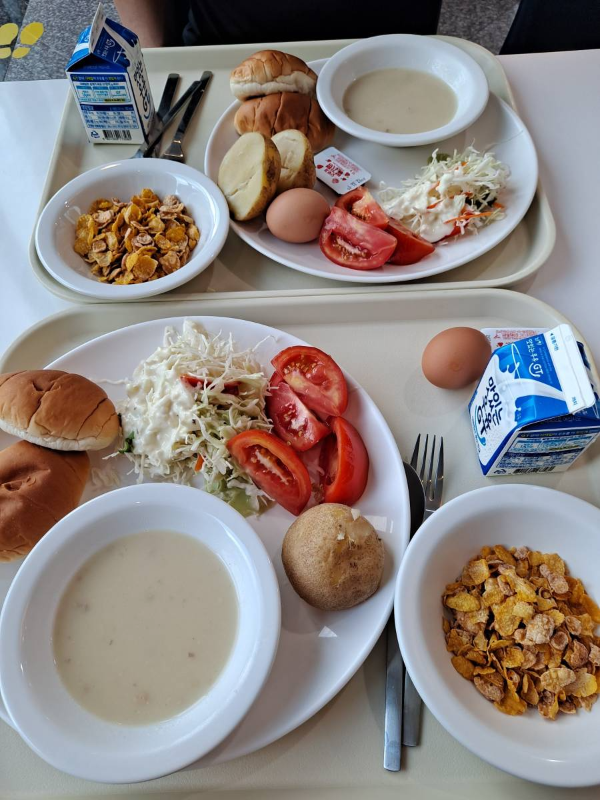 필그림하우스 조식 메뉴 항공샷