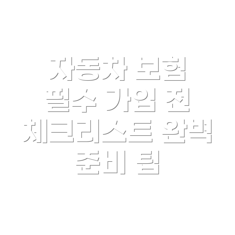 단독 자동차 보험